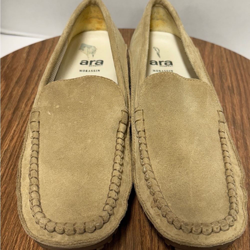ARA MOKASSIN | Beige ECHT LEDER Leather Suede NWOT Size US 7